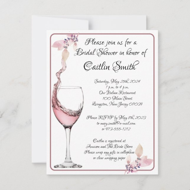 Convites Chá de panela e branco elegante de torre floral (Frente)