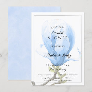 Convites Chá de panela Elegante Azul Magnolia