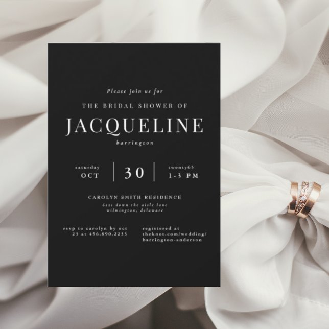 Convites Chá de panela elegante B/W (Criador carregado)