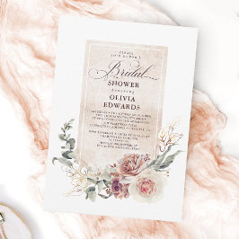 Convites Chá de panela Elegante Boho Boho Flores Terrenas