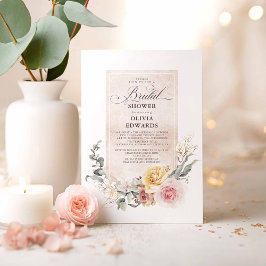 Convites Chá de panela Elegante Boho Boho Flores Terrenas