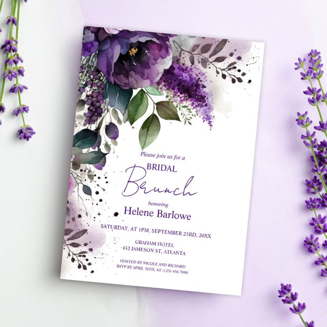 Convites Chá de panela Elegante Botânico Floral Moderno (Modern Floral Botanical Elegant Bridal Shower Invitation)