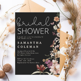 Convites Chá de panela Elegante de Boho Wildfolwer Russo Ne