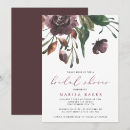 Convites Chá de panela Elegante de Burst Floral de Queda