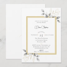 Chá de panela Elegante de Caligrafia Eucalyptus