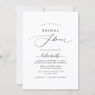 Convites Chá de panela Elegante de Caligrafia Luxe PixDezin