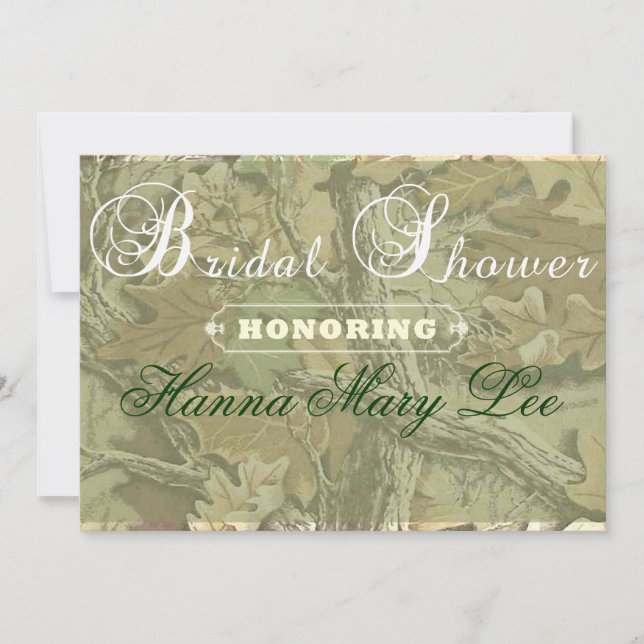 Convites Chá de panela elegante de Camo (Frente)