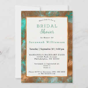 Convites Chá de panela Elegante de Cobre Patina