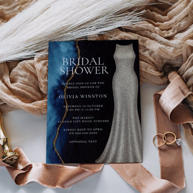 Convites Chá de panela Elegante de espiral do marinho (Criador carregado)