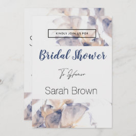 CONVITES CHÁ DE PANELA ELEGANTE DE FLOR DE PATELAS BRANCO E