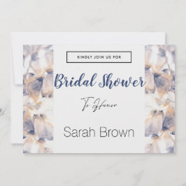 CONVITES CHÁ DE PANELA ELEGANTE DE FLOR DE PATELAS BRANCO E