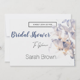 CONVITES CHÁ DE PANELA ELEGANTE DE FLOR DE PATELAS BRANCO E