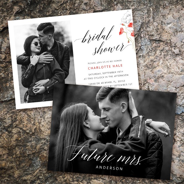 Convites Chá de panela Elegante de Flores de Aquarelas de F (Criador carregado)