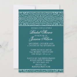 Convites Chá de panela Elegante de Luxury Emerald Lace Conv