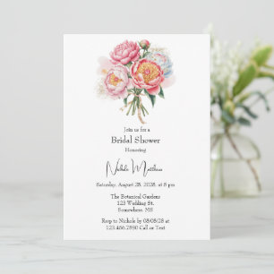 Convites Chá de panela Elegante de Peony