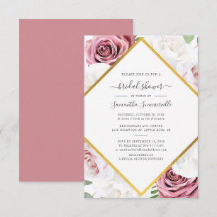 Convites Chá de panela Elegante de Script Floral