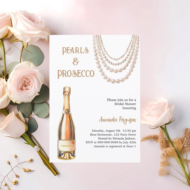 Convites Chá de panela elegante do Prosecco (Criador carregado)