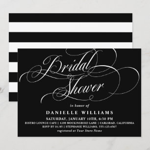 Convites Chá de panela elegante do roteiro da caligrafia