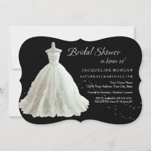 Convites Chá de panela elegante do vestido de casamento