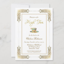 Chá de panela Elegante Dourado Lace High Tea