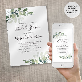 Convites Chá de panela Elegante Eucalyptus