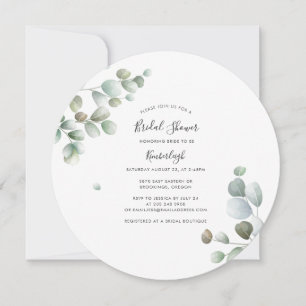 Convites Chá de panela Elegante Eucalyptus Minimalista