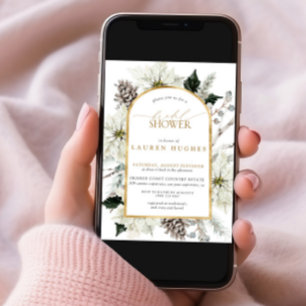 Convites Chá de panela Elegante Evergreen Elegant de invern