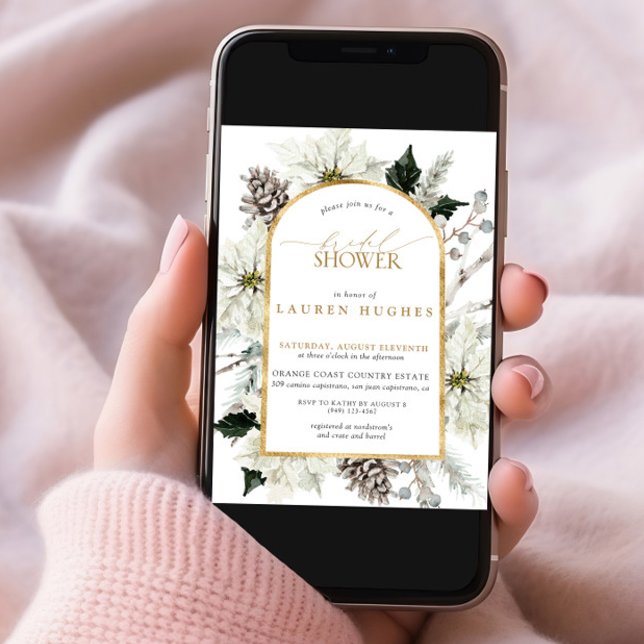 Convites Chá de panela Elegante Evergreen Elegant de invern (Criador carregado)