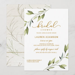 Convites Chá de panela - Elegante Fairytale Verde