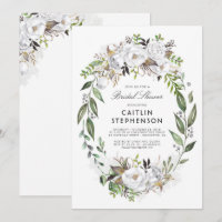 Chá de panela Elegante Floral Branco e Dourado