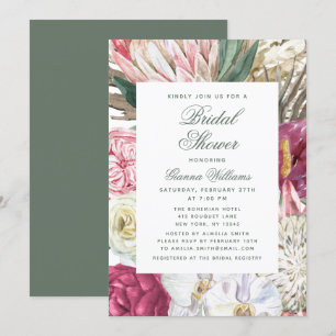 Convites Chá de panela Elegante Floral de Aquarela