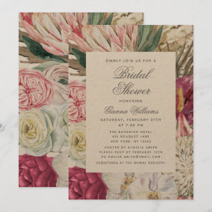 Convites Chá de panela Elegante Floral de Aquarela