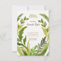 Chá de panela Elegante Floral Greenery Watercolor