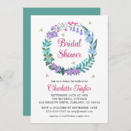 Convites Chá de panela Elegante Floral Wildflower Garland