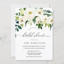 Chá de panela Elegante Flores Brancas de Champanhe