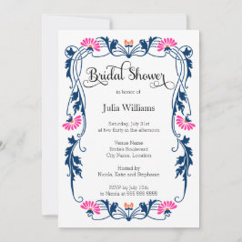 Convites Chá de panela Elegante Folha de Florais e Rochas