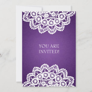 Convites Chá de panela Elegante Lace Roxo