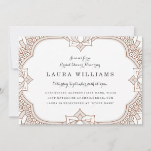 Convites Chá de panela Elegante Mehndi