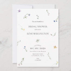 Convites Chá de panela elegante minimalista de flores selva