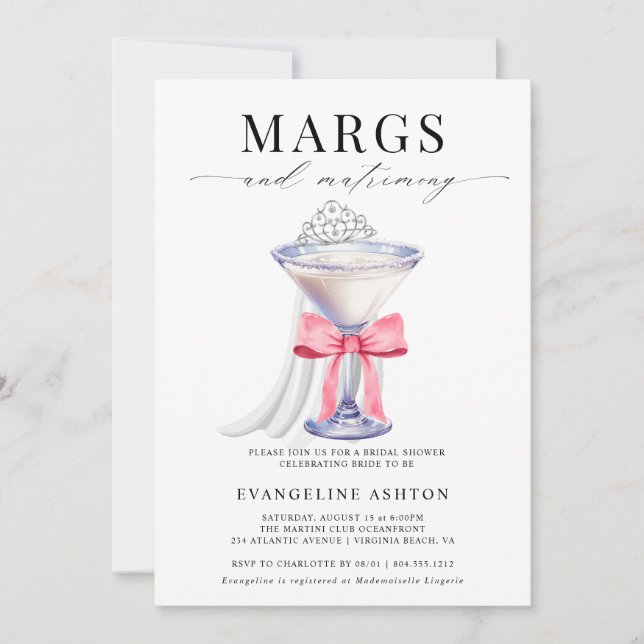 Convites Chá de panela Elegante Moderno e Matrimony (Frente)