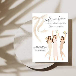 Convites Chá de panela Elegante - Noiva Feliz e Bridesmaid