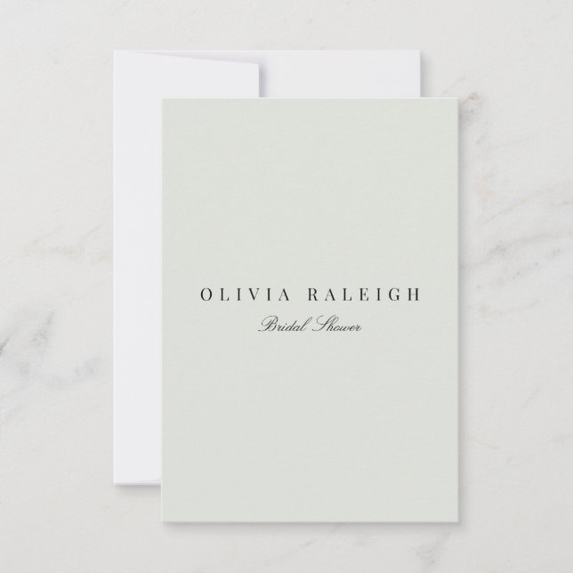 Convites Chá de panela Elegante Preto e Sage (Frente)