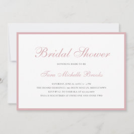 Convites Chá de panela Elegante Rosa Rosa Simples