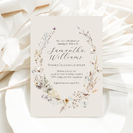 Convites Chá de panela Elegante Rustico de Wildflower Boho