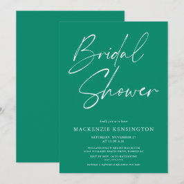 Convites Chá de panela Elegante Simples Emerald Verde