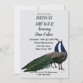 Convites Chá de panela Elegante - tema Peacock
