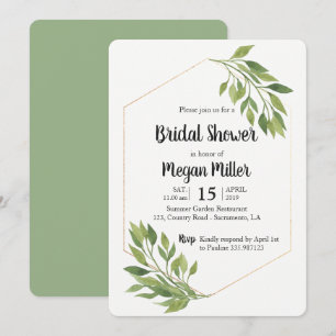 Convites Chá de panela elegante verde