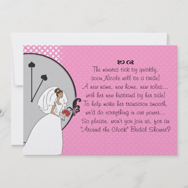 Convites Chá de panela "Em torno do relógio" (Frente)