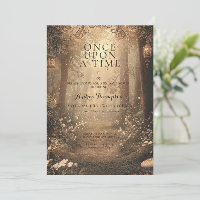 Convites Chá de panela Encantado Fantasy (Em pé/Frente)