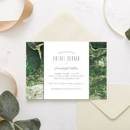 Convites Chá de panela Escuro de Emerald Gemstone Verde